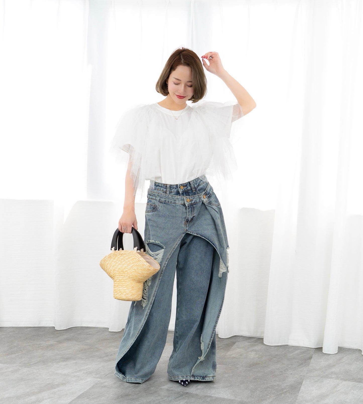 【即納】Deforme denim pants