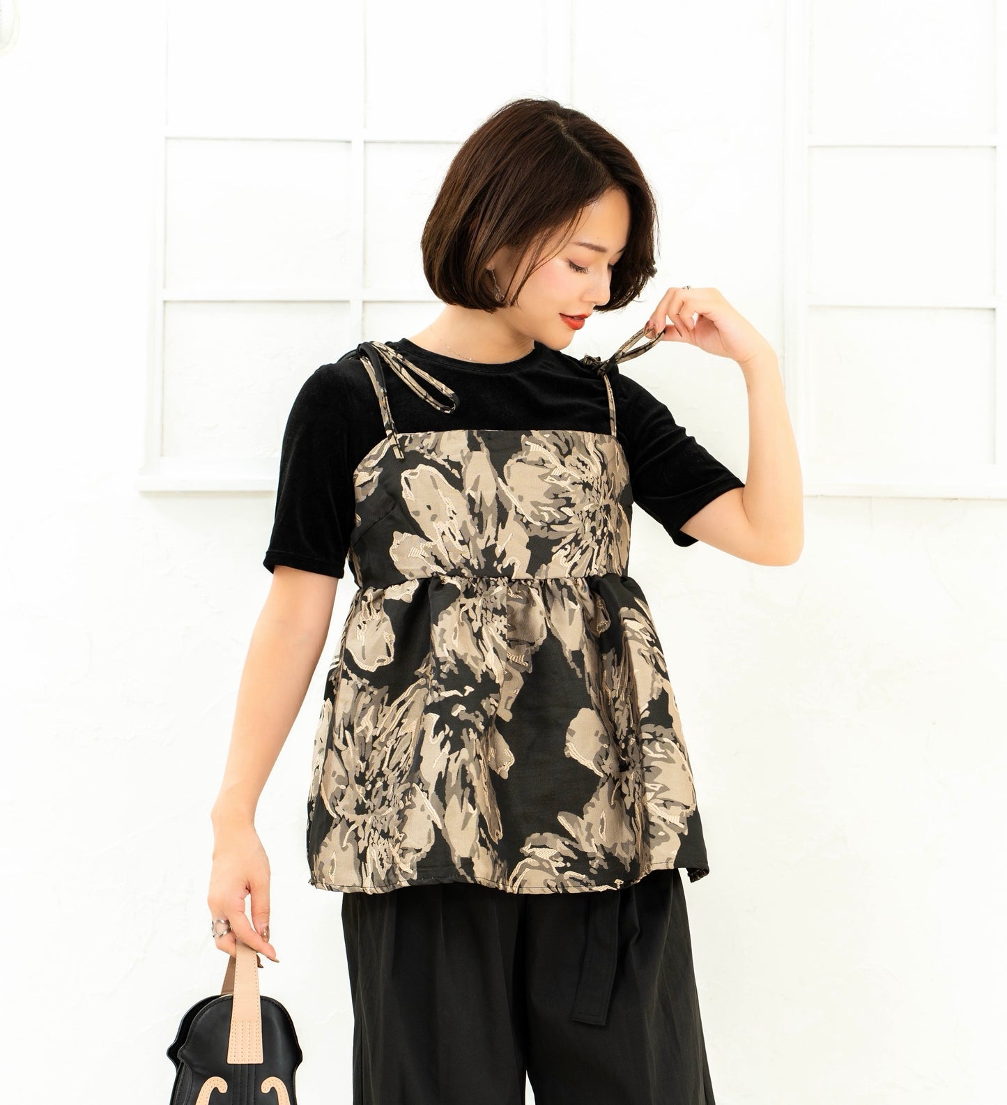 【予約】JACQUARD CAMISOLE TOPS