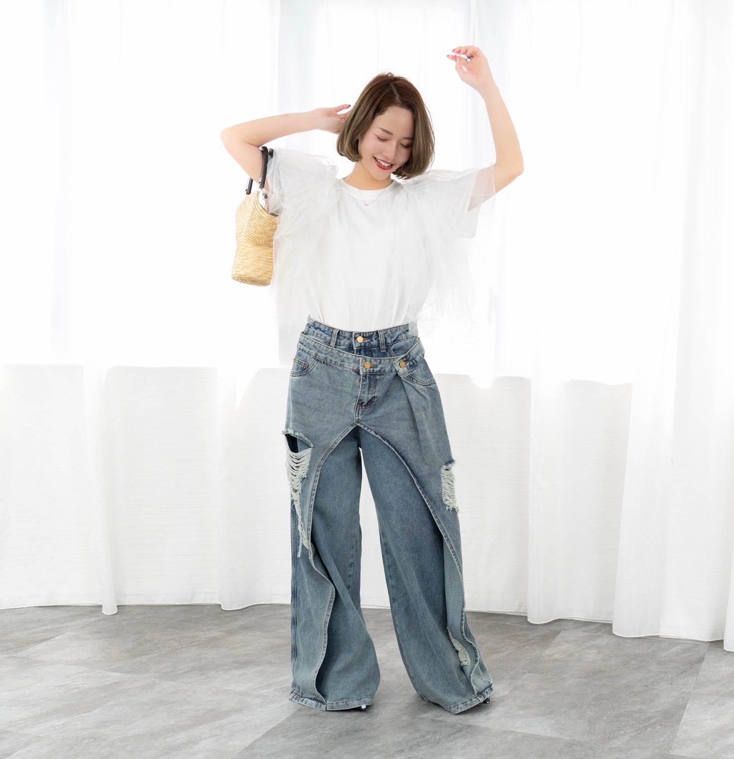 【即納】Deforme denim pants