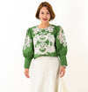 【即納】Green lace blouse
