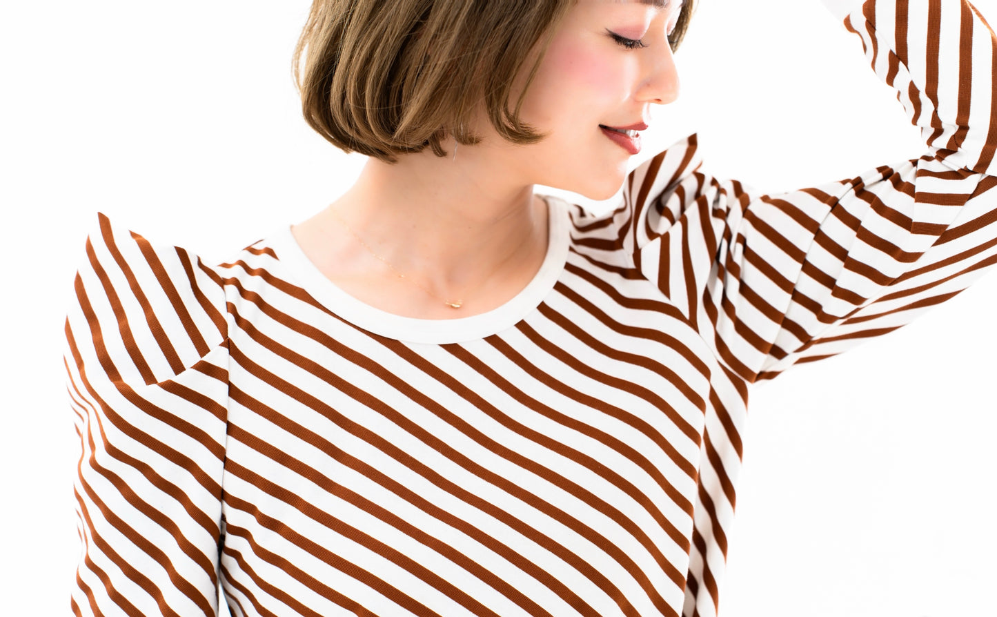 【即納】Bias striped top