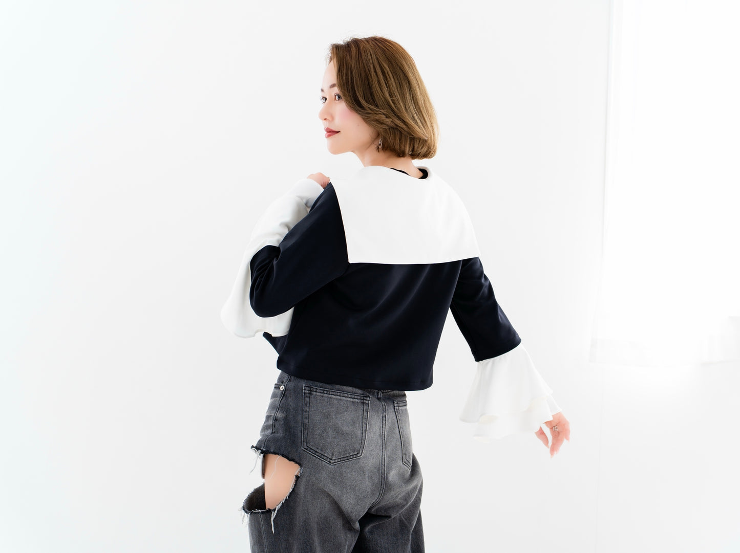 【即納】Sailor collar cardigan