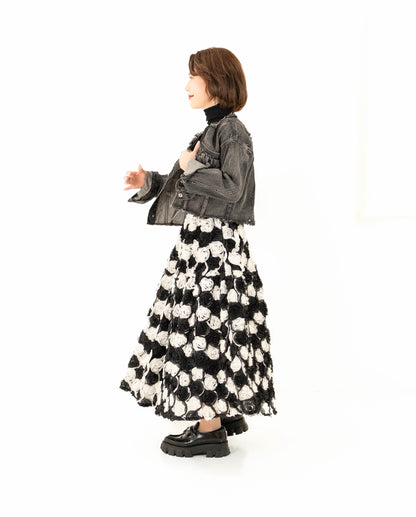 MONOTONE ROSE SKIRT