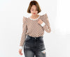 【即納】Bias striped top