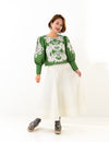 【即納】Green lace blouse