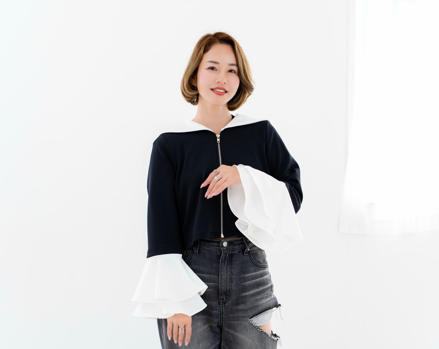 【即納】Sailor collar cardigan