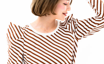 【即納】Bias striped top