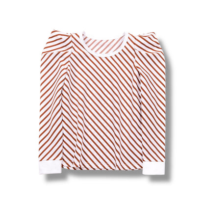 【即納】Bias striped top